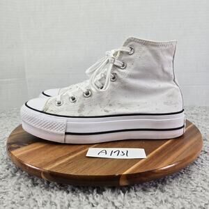 Converse Women 8 Chuck Taylor All Star Hi Lift White Platform Casual Y2K Sneaker